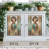 Dark Skin Woman, Baroque Panels DY1L Decoupage 薄葉紙