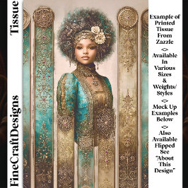 Dark Skin Woman, Baroque Panels DY1R Decoupage 薄葉紙