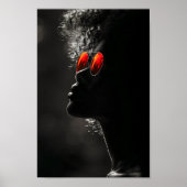 Dark Skin Woman Profileモダン、写真、B2L ポスター (正面)