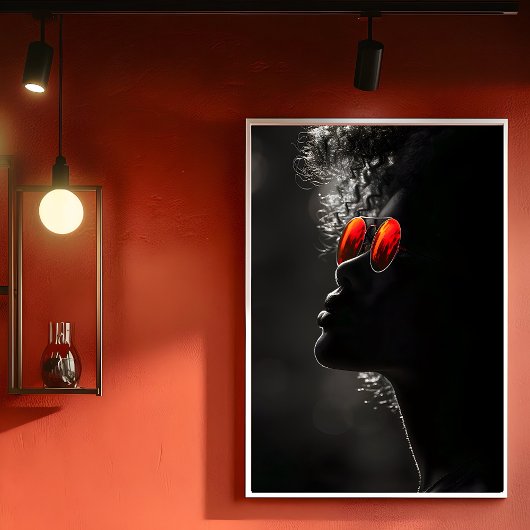 Dark Skin Woman Profileモダン、写真、B2L ポスター