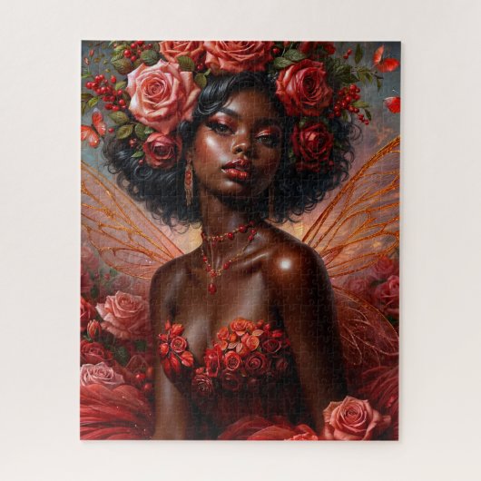 Dark-Skinned Rose Fairy In Red ジグソーパズル (縦)
