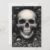 Dark Skull Themed Halloween 招待状 (正面)