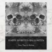 Dark Skulls Halloween ワインラベル (シングルラベル)