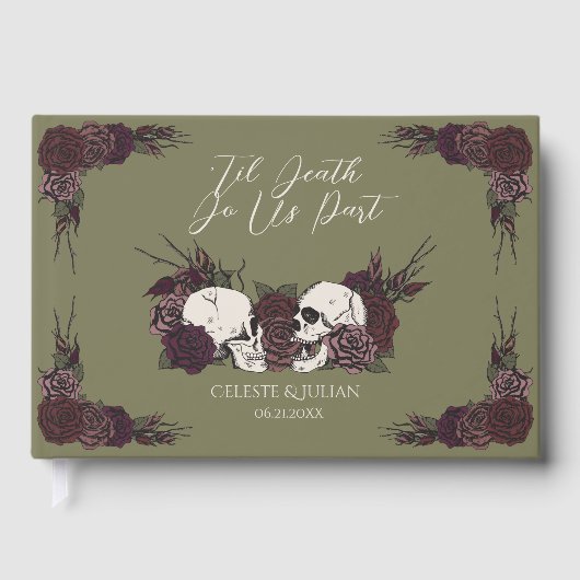 Dark Skulls & Roses Olive Green Til Death ゲストブック (正面)