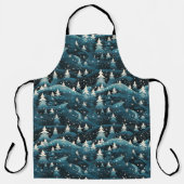 Dark Snowy Starry Night  エプロン (正面)
