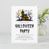 Dark Spooky Haunted House Adults Halloween Party 招待状 (スタンド正面)