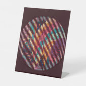 Dark Striped Circle Pedestal Sign – Customizable 台座サイン (正面)