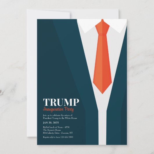 Dark Suit Red Tie Inauguration Party 招待状 (正面)