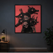 Dark Surrealism Nightmares - Gothic Red Abstract  ポスター