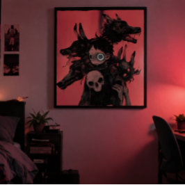 Dark Surrealism Nightmares - Gothic Red Abstract  ポスター