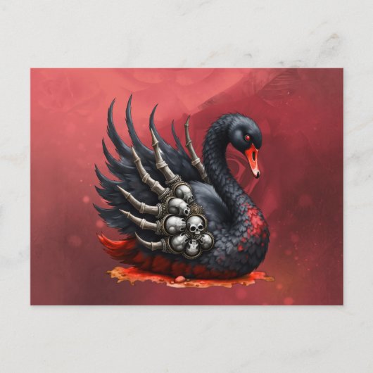 Dark Swan of Bones – Gothic Elegance インビテーションポストカード (正面)