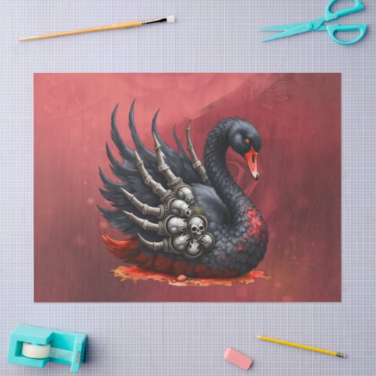 Dark Swan of Bones – Gothic Elegance  薄葉紙 (クラフト)