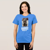 DARK T上のハリス/ウォルズプリント用の犬スーパーヘロス！ トライブレンドＴシャツ (正面全面)