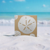 Dark Tan & White Tropical Beach Sand Dollar タイル