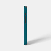 Dark Teal and White Modern Monogram  iPhoneケース (左側面)