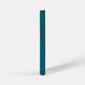 Dark Teal and White Modern Monogram  iPhoneケース (右側面)