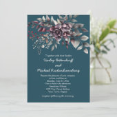 Dark Teal, Burgundy, Dusty Purple, Sage Wedding | 招待状 (スタンド正面)