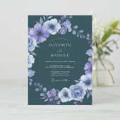 Dark Teal Dramatic Winter Wedding 招待状 (スタンド正面)