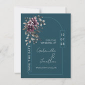 Dark Teal, Dusty Purple Arch Save the Date | 招待状 (正面)