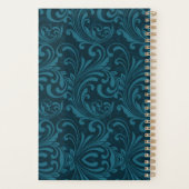 Dark teal floral damask pattern プランナー手帳 (裏面)