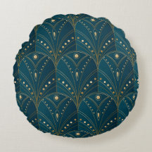 Dark teal floral damask pattern