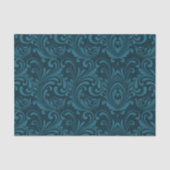 Dark teal floral damask pattern 薄葉紙 (正面)