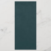 Dark Teal Floral Gothic Wedding Menu メニュー (裏面)