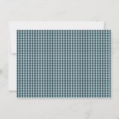 Dark Teal Gingham Border Personalized Stationery ノートカード (裏面)