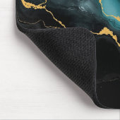 Dark Teal & Gold Marble Statement Mousepad マウスパッド (コーナー)