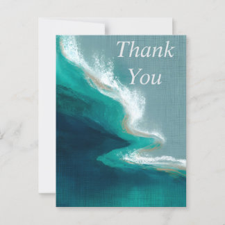 Dark Teal & Green Abstract Thank You Card ポストカード