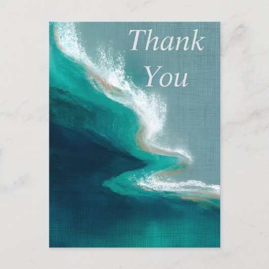 Dark Teal & Green Abstract Thank You Card ポストカード (正面)