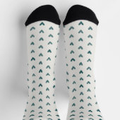 Dark Teal Heart Pattern Socks ソックス (上部)