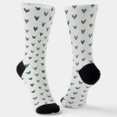 Dark Teal Heart Pattern Socks ソックス (傾斜あり)