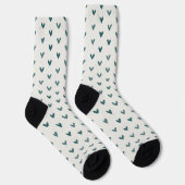 Dark Teal Heart Pattern Socks ソックス (右)