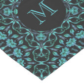 Dark Teal Mandala Monogram ミディアムテーブルランナー (コーナー)