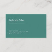 Dark Teal Marble Gold Geometric Eucalyptus 名刺 (裏面)