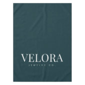 Dark Teal Modern Jewelry Business Logo Tablecloth テーブルクロス (正面)