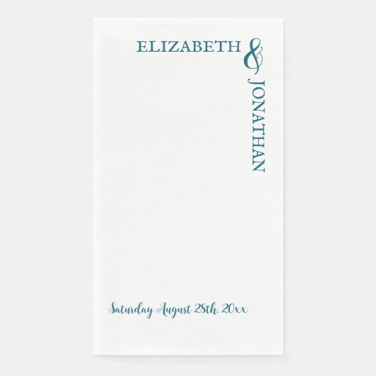 Dark Teal Modern Typography Wedding (正面)