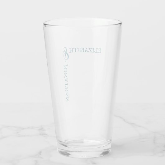 Dark Teal Modern Typography Wedding タンブラーグラス (裏面)