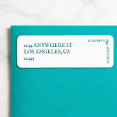 Dark Teal Modern Typography Wedding ラベル