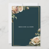 Dark Teal Rustic Rose Bridal Shower Invitation 招待状 (裏面)