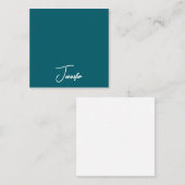 Dark Teal Trend Modern Minimalist Handwriting Name エンクロージャーカード (正面/裏面)