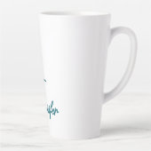 Dark Teal Trend Modern Minimalist Handwriting Name カフェラテマグ (右)