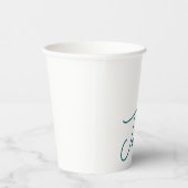 Dark Teal Trend Modern Minimalist Handwriting Name 紙コップ (右)