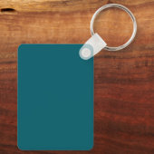 Dark Teal Trendy Modern Minimalist Your Name キーホルダー (裏面)