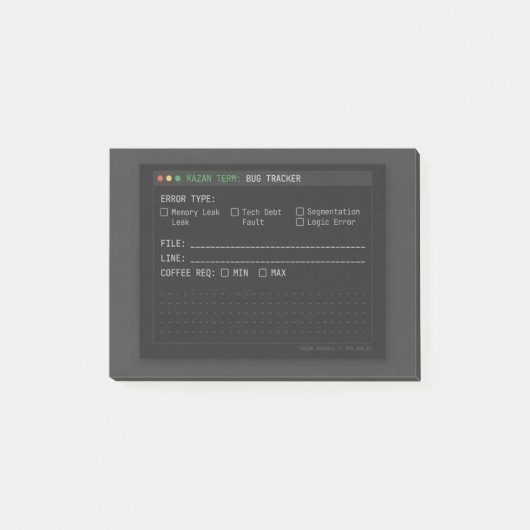 Dark Terminal Bug Tracker Software Engineer Post-i ポストイット (正面)