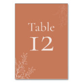 Dark Terracotta Botanical Table Number テーブルナンバー (裏面)