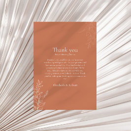 Dark Terracotta Botanical Thank You Card サンキューカード