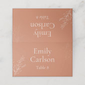 Dark Terracotta Botanical Wedding Place Card プレイスカード (外部開封)