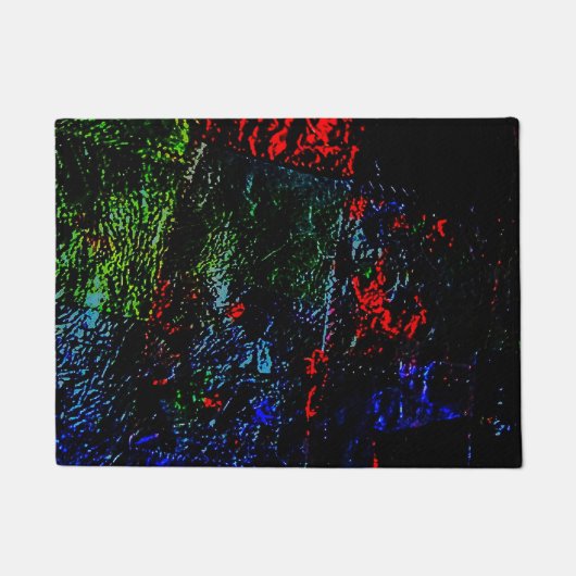 Dark texture door mat,Vibrant abstract rug outdoor ドアマット (正面)